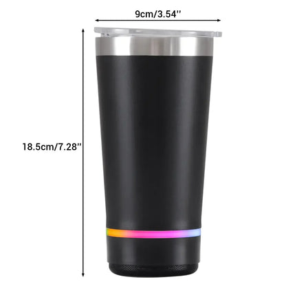 The Ultimate 2-in-1 Backyard Mug | 16 oz Insulated Tumbler & Detachable Bluetooth Speaker with Built-in Bottle Opener