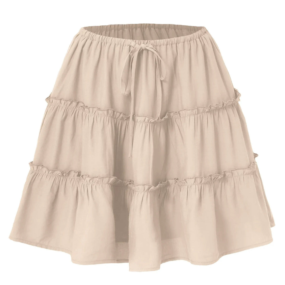 Flattering High-Waist Tie Wrap Mini Skort with Built-In Safety Liner