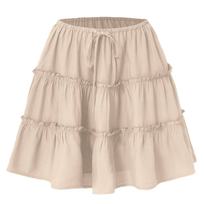 Flattering High-Waist Tie Wrap Mini Skort with Built-In Safety Liner