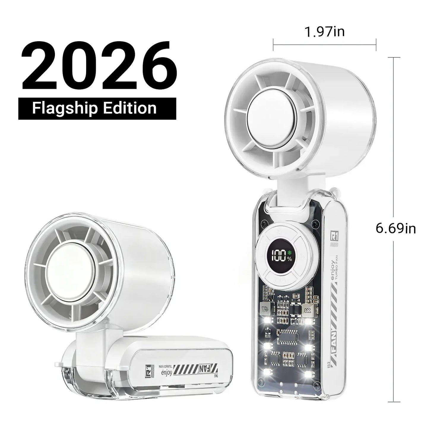 ❄️ 100-Speed Ice-Cooling Fan – 4-in-1 Portable Neck & Handheld Fan with 36H Battery