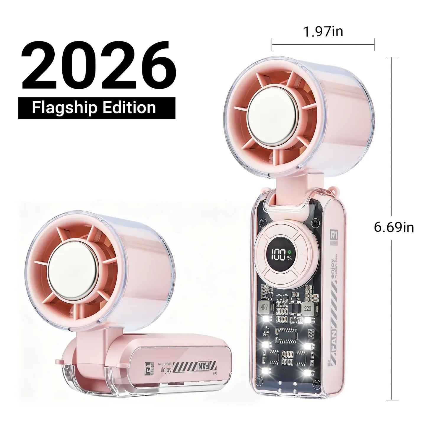 ❄️ 100-Speed Ice-Cooling Fan – 4-in-1 Portable Neck & Handheld Fan with 36H Battery