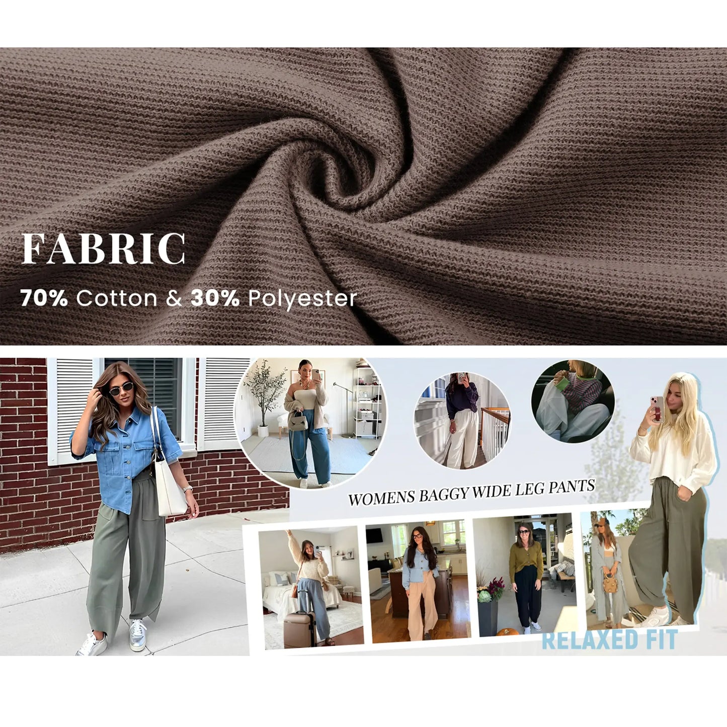 Women’s High-Waist Smocked Harem Pants – Lightweight Relaxed Fit with Pockets