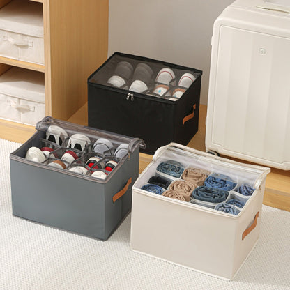 Heavy-Duty Foldable Shoe & Closet Organizer Box with Adjustable Dividers