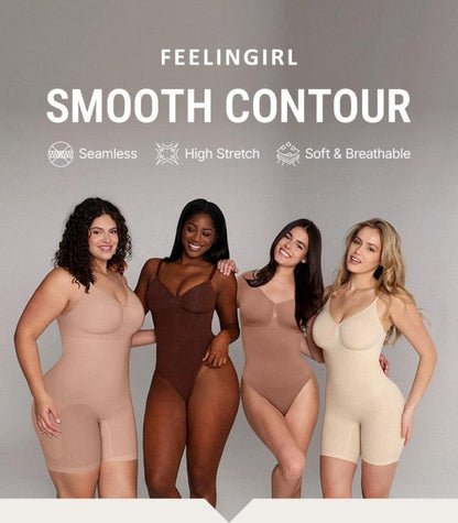 Breathable Seamless Shapewear Bodysuit with Tummy Control & Open Gusset