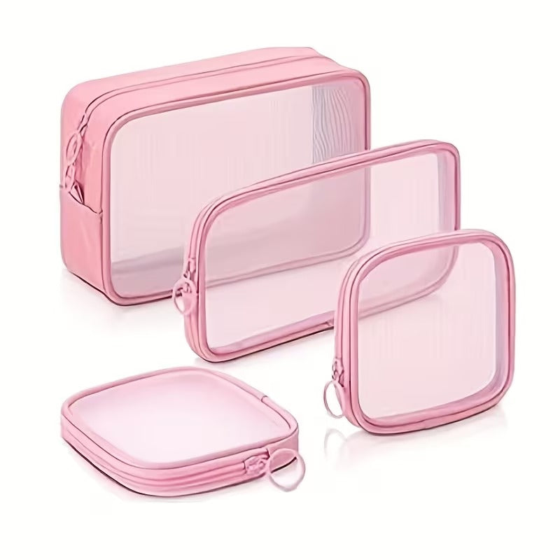 4-Piece Mesh Makeup Bag Set — See, Pack & Organize Everything Faster