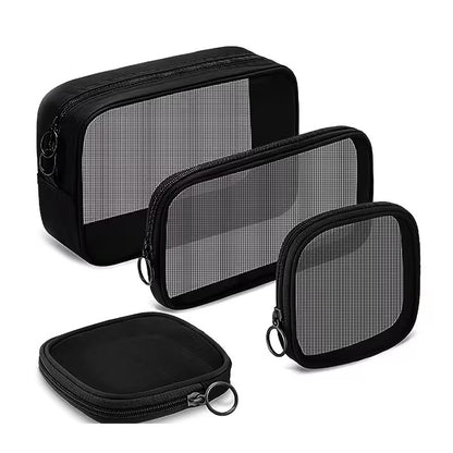 4-Piece Mesh Makeup Bag Set — See, Pack & Organize Everything Faster