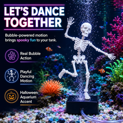 Dancing Skeleton Bubble Aquarium Ornament