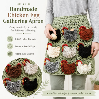 🐔Handmade Crochet Chicken Egg Collecting Apron🥚