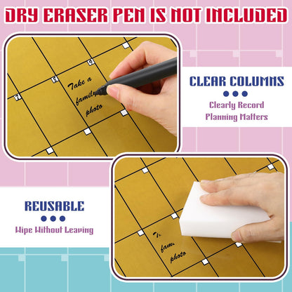 12-Month Reusable Dry-Erase Wall Calendar Set – Colorful Undated Planner
