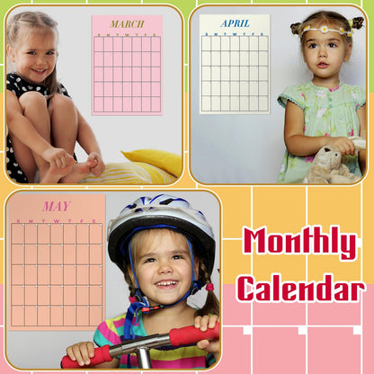 12-Month Reusable Dry-Erase Wall Calendar Set – Colorful Undated Planner