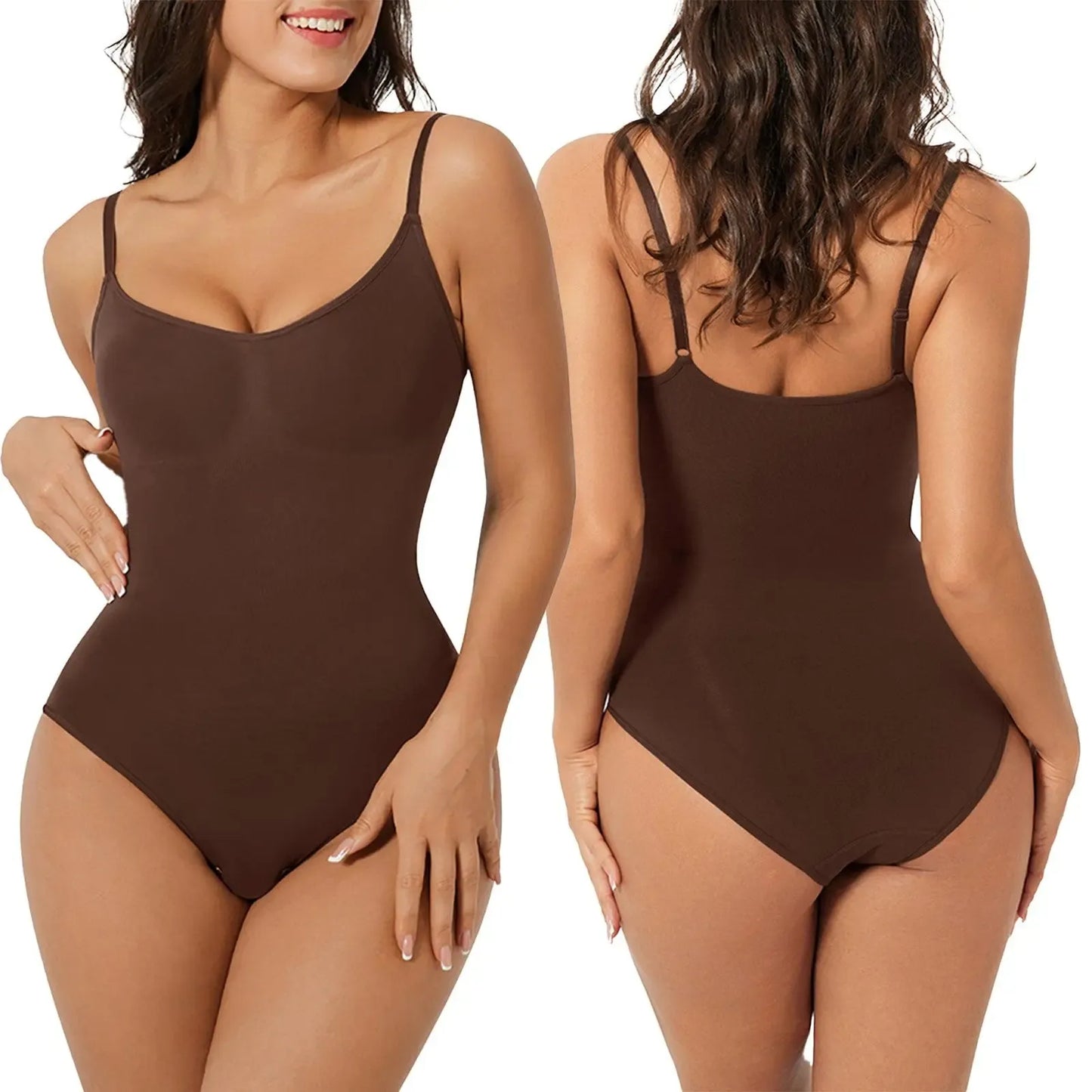 Breathable Seamless Shapewear Bodysuit with Tummy Control & Open Gusset