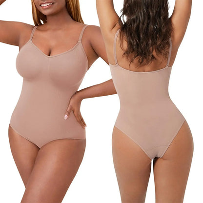 Breathable Seamless Shapewear Bodysuit with Tummy Control & Open Gusset