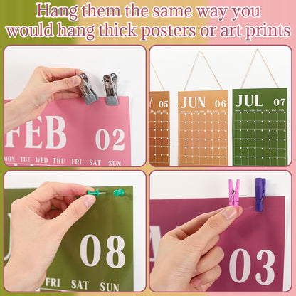 12-Month Reusable Dry-Erase Wall Calendar Set – Colorful Undated Planner