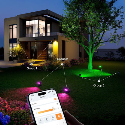 Smart Solar Motion Sensor Spotlights -Controlled Outdoor Lights with Music Sync & IP67 Waterproof Protection