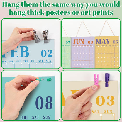 12-Month Reusable Dry-Erase Wall Calendar Set – Colorful Undated Planner