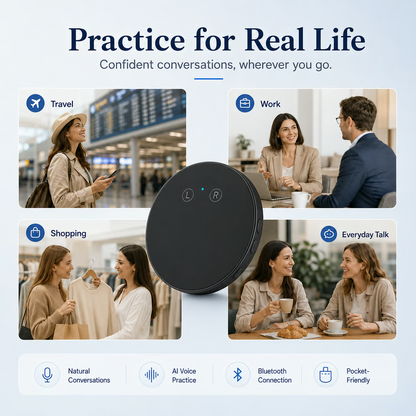 Wearable 108-Language Two-Way Voice Translator with AI Language Tutor