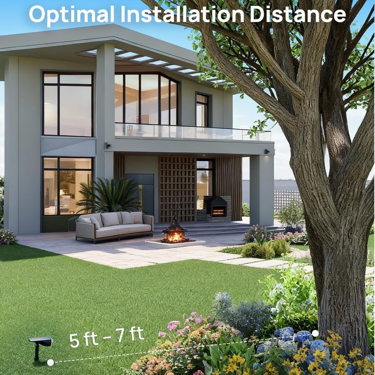 Smart Solar Motion Sensor Spotlights -Controlled Outdoor Lights with Music Sync & IP67 Waterproof Protection