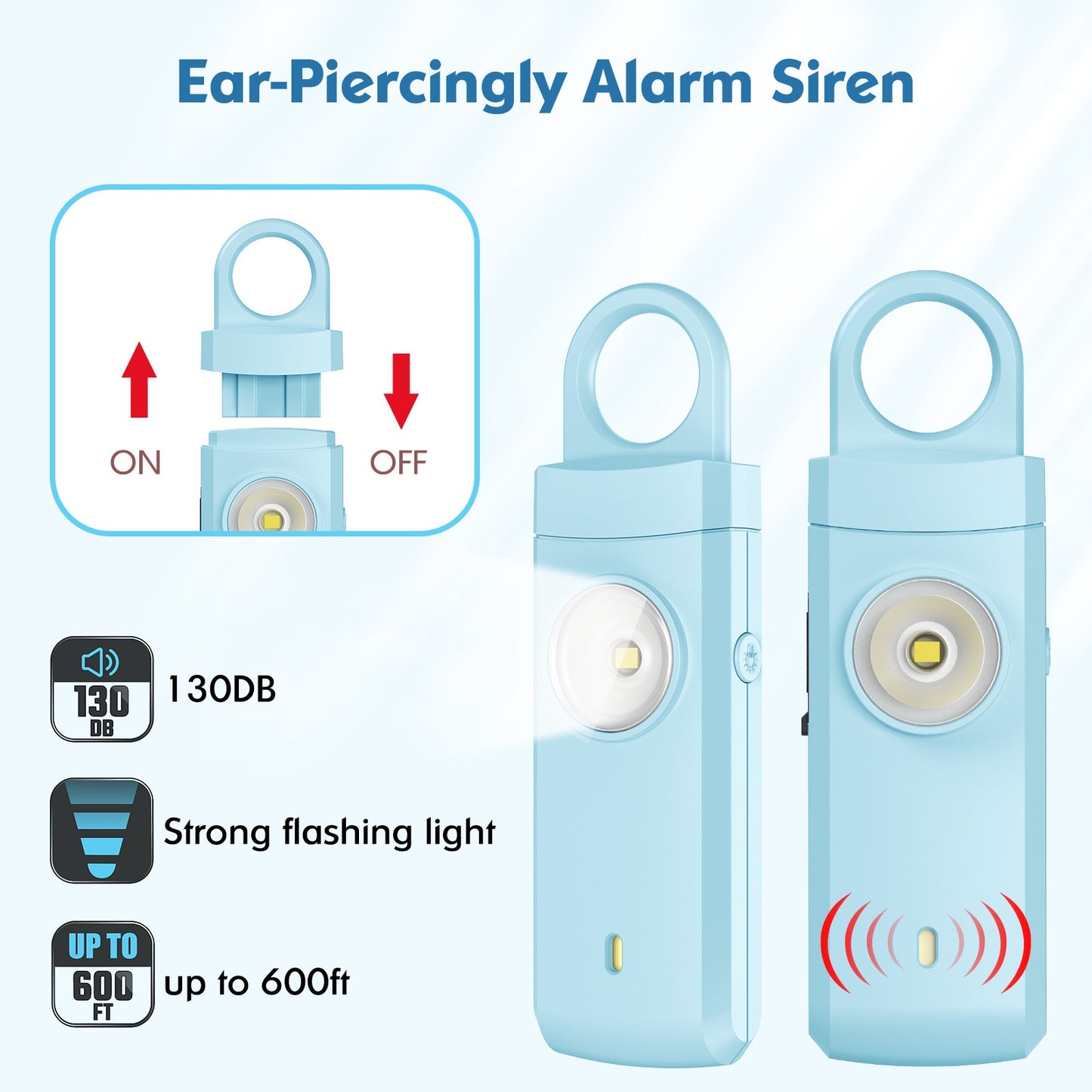 Personal Safety Alarm – 130dB Siren & LED Light for Women’s Self-Defense