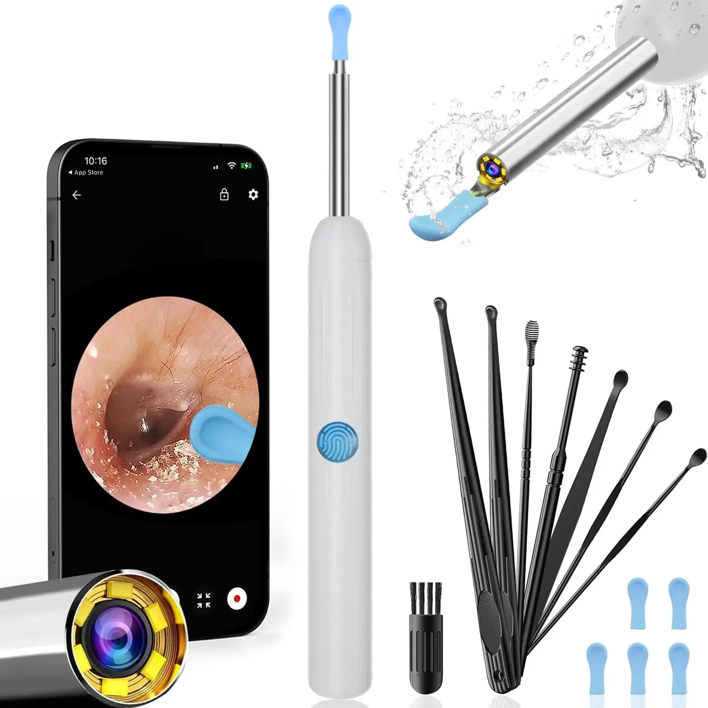 1080P HD Smart Ear Cleaner Camera - Safe ABS Visual Earwax Removal Kit with 8 Professional Tips & Certified Safety