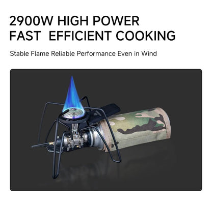 Windproof Camping Stove — One-Click Ignition, Foldable Design & Stable Cooking Power