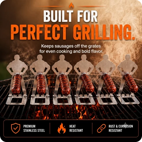 BBQ Sausage Grill Holder Duo