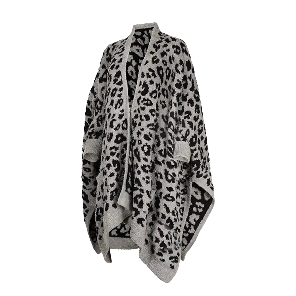 Women's Faux Sherpa Wearable Cape Blanket — One Size, Solid Color Double-Layer Design