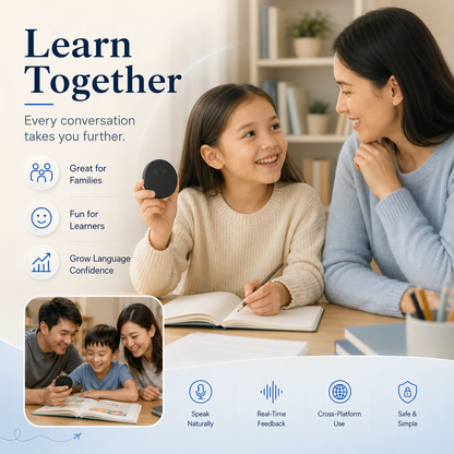 Wearable 108-Language Two-Way Voice Translator with AI Language Tutor
