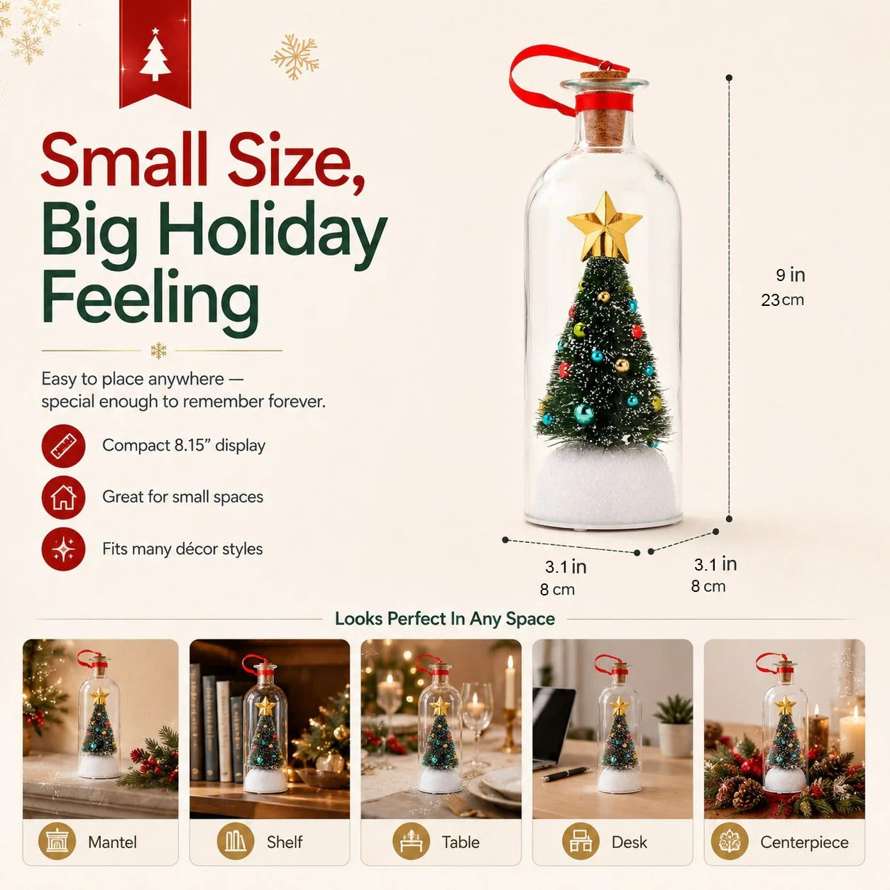 Mr. Christmas 8" Recordable Christmas Tree Message in a Bottle with LED Light 🔔