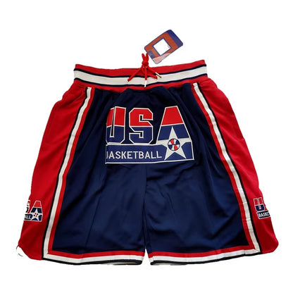 The Classic '92 Dream Edition USA Shorts – High-Quality Embroidered Retro Hardwood Basketball Shorts