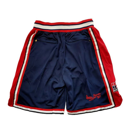 The Classic '92 Dream Edition USA Shorts – High-Quality Embroidered Retro Hardwood Basketball Shorts