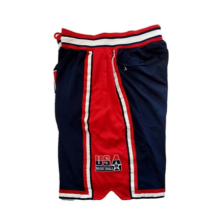 The Classic '92 Dream Edition USA Shorts – High-Quality Embroidered Retro Hardwood Basketball Shorts