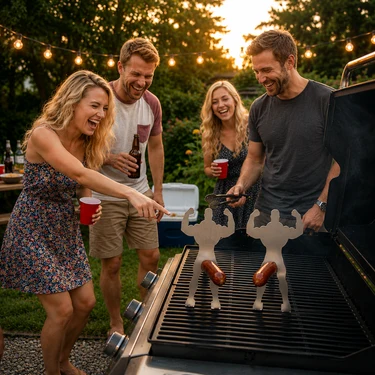 BBQ Sausage Grill Holder Duo