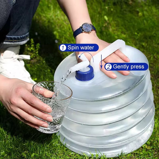Collapsible Water Container with Spigot — Easy Water Access for Camping, Picnics & Road Trips