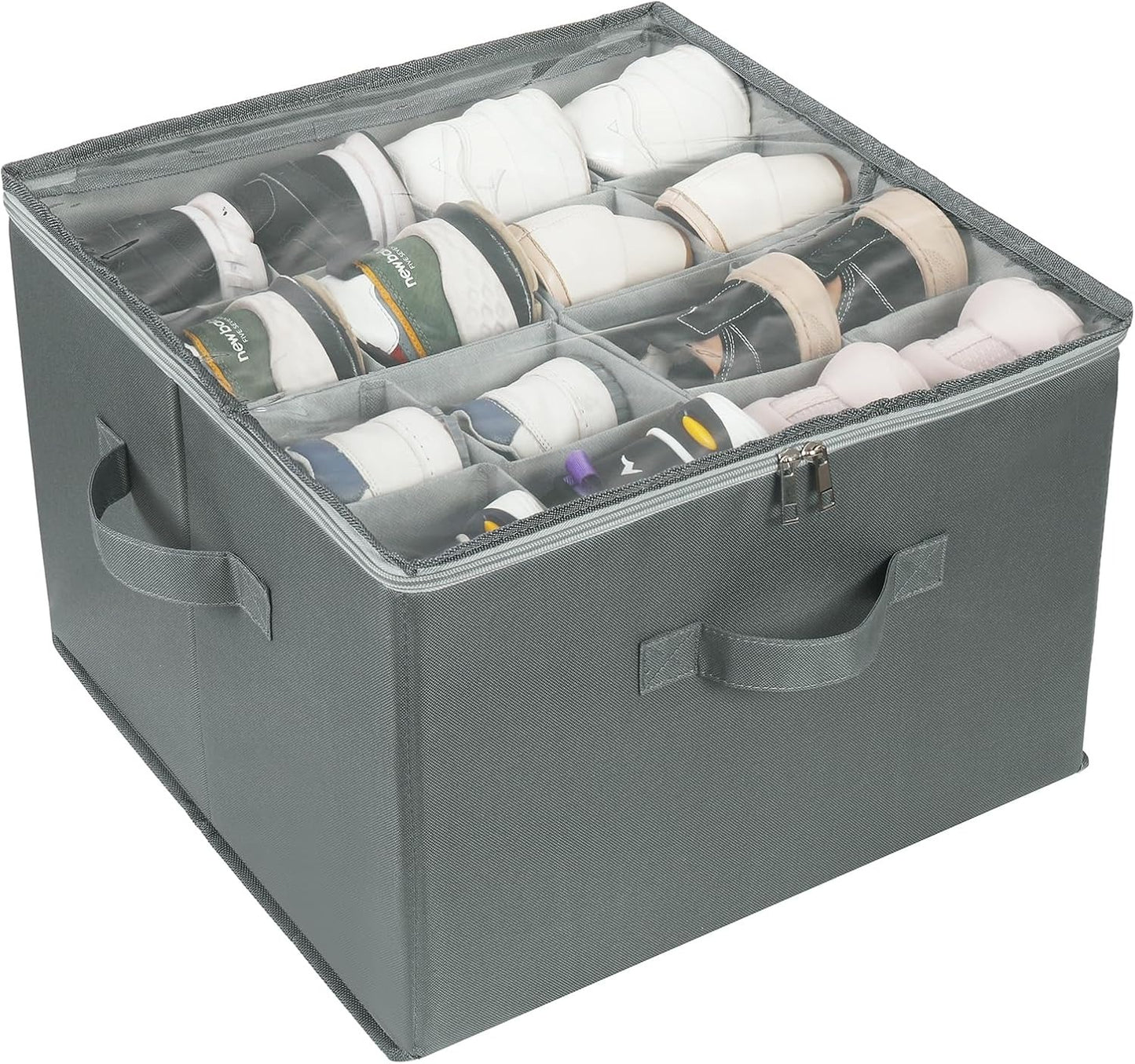 Heavy-Duty Foldable Shoe & Closet Organizer Box with Adjustable Dividers
