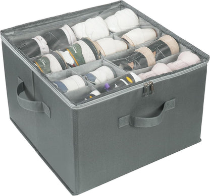 Heavy-Duty Foldable Shoe & Closet Organizer Box with Adjustable Dividers