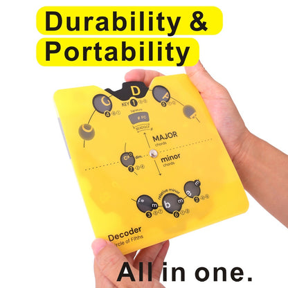 Circle of Fifths Wheel Decoder – Music Theory Tool for Beginners with Built-in Stand for Guitar, Piano & Ukulele