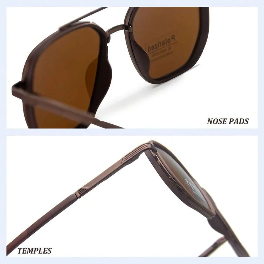 Polarized UV400 Sunglasses – Lightweight Geometric Square Frame