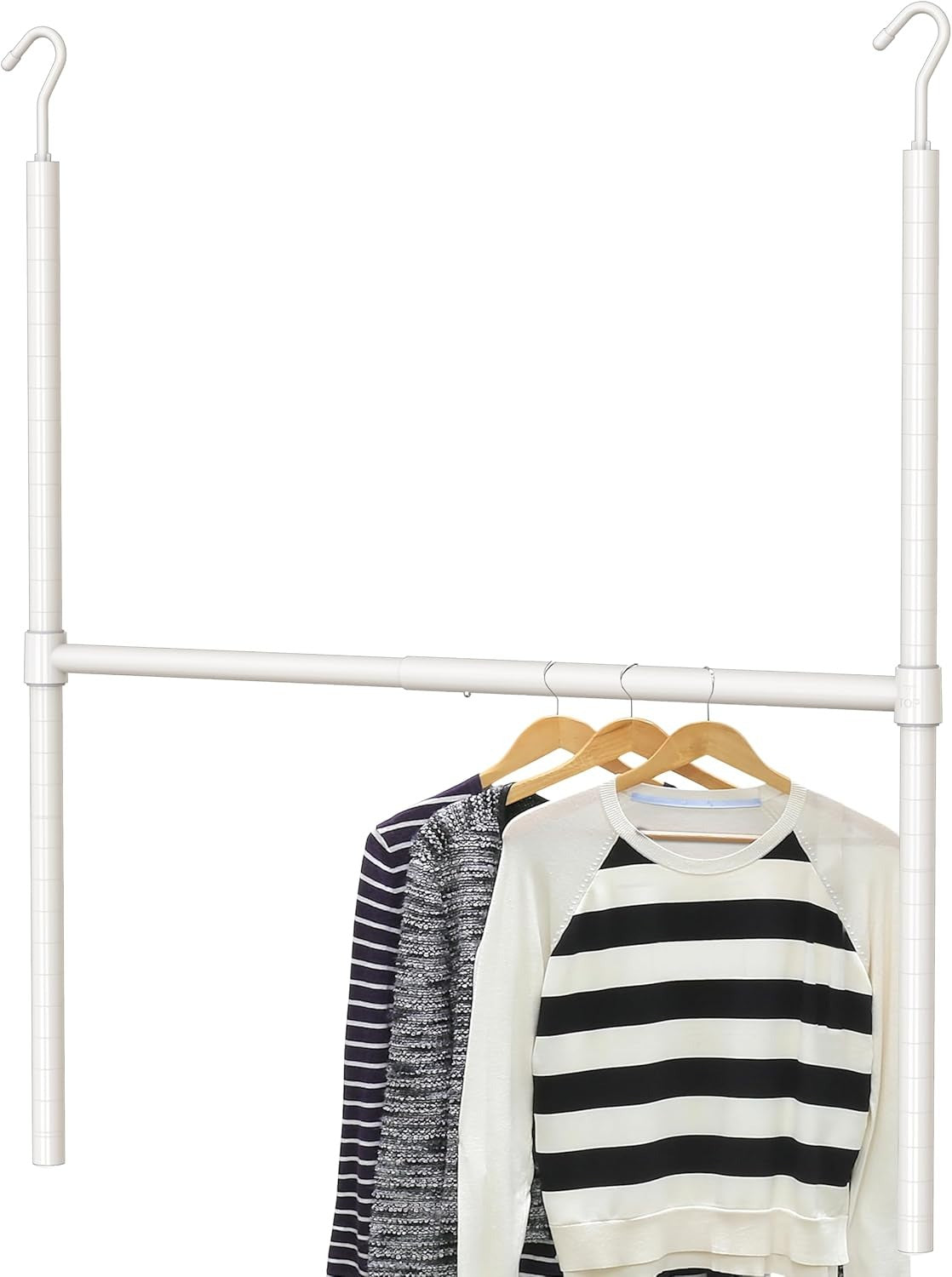 Double Closet Hanging Capacity with Expandable Heavy-Duty Steel Rod