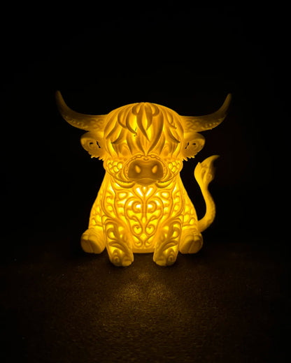 Rechargeable Highland Cow Night Light – Magical 3D Glow Lamp