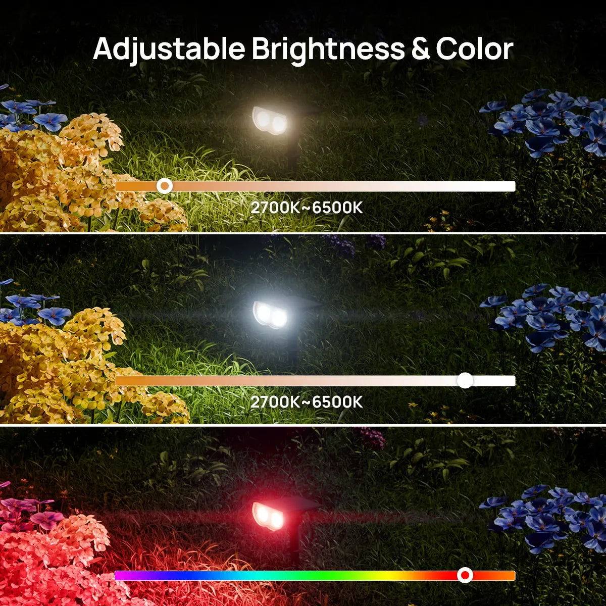 Smart Solar Motion Sensor Spotlights -Controlled Outdoor Lights with Music Sync & IP67 Waterproof Protection