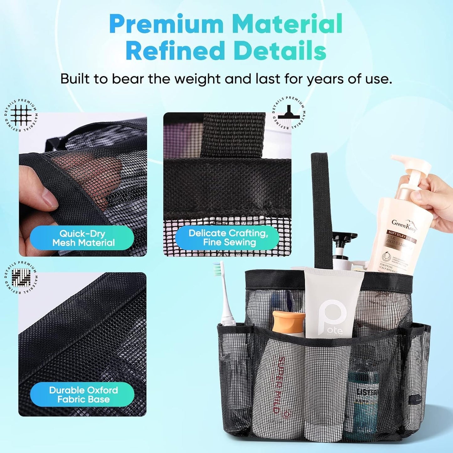 Breathable Quick-Dry Mesh Caddy &amp; Beach Tote Bag