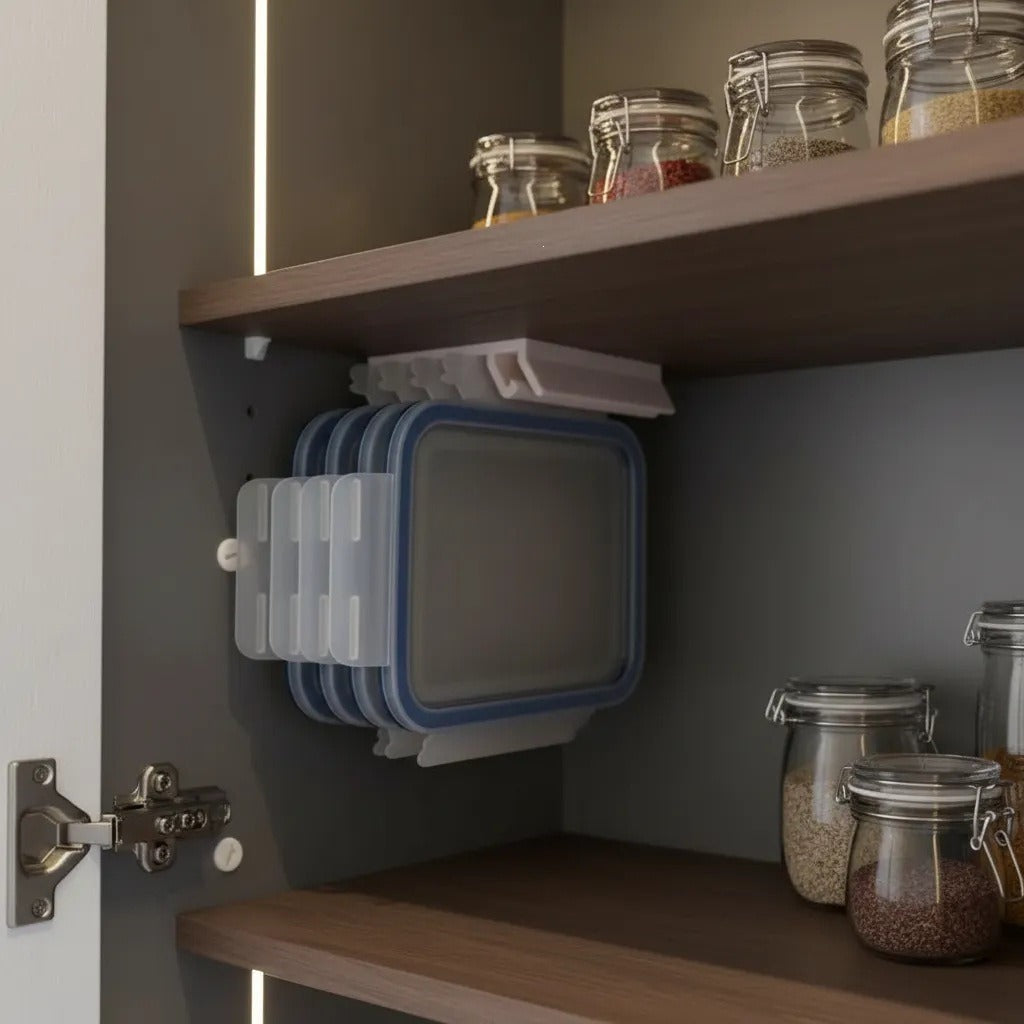 5-Slot Food Storage Lid Organizer Stop Digging. Start Grabbing.