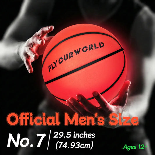 Rechargeable LED Glow Basketball – Official Size 7 Light-Up Basketball with 4 Modes, Pump & Gift Box