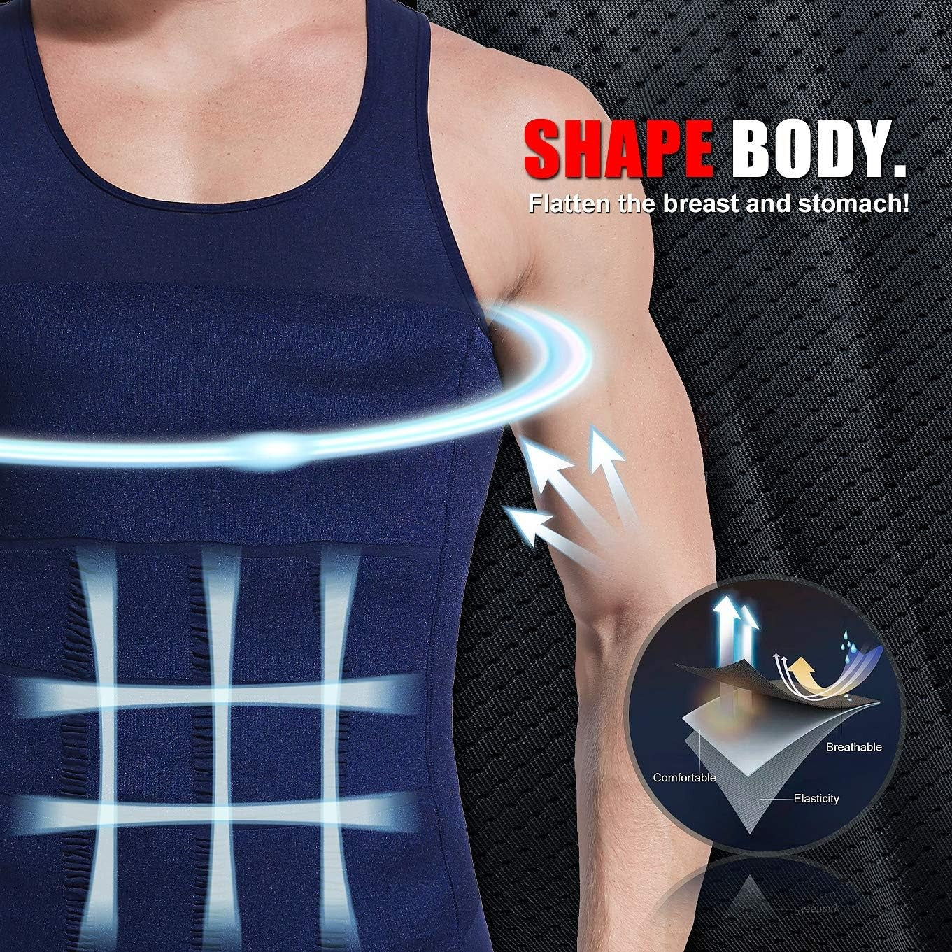 Instant Slimming: Men's Chest & Belly Compression Shaping Vest