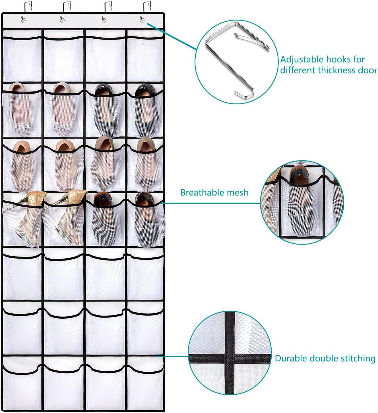Space-Saving Over-the-Door Shoe Organizer