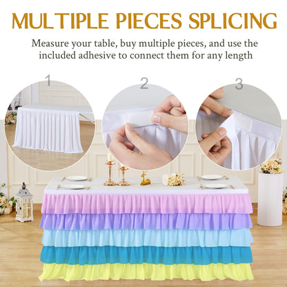 Slip-On Ruffle Table Skirt – No Clips, No Pins, No Hassle