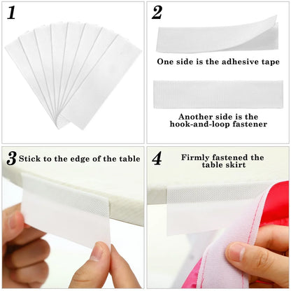 Slip-On Ruffle Table Skirt – No Clips, No Pins, No Hassle