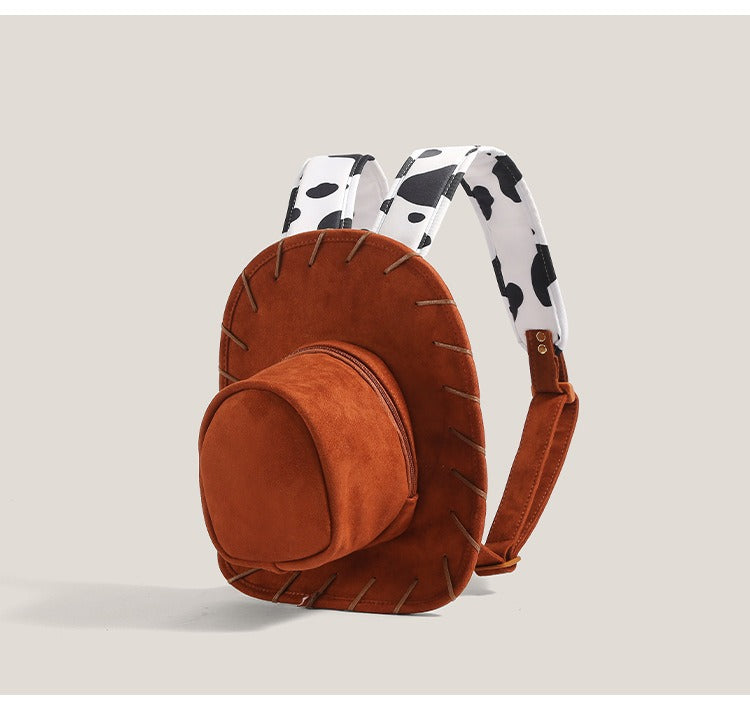 Retro Denim Hat Design Backpack - Stylish & Spacious Everyday Travel Companion