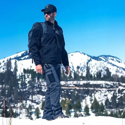 Men's Solid Color Waterproof Tactical Work Pants & Multi-Pocket