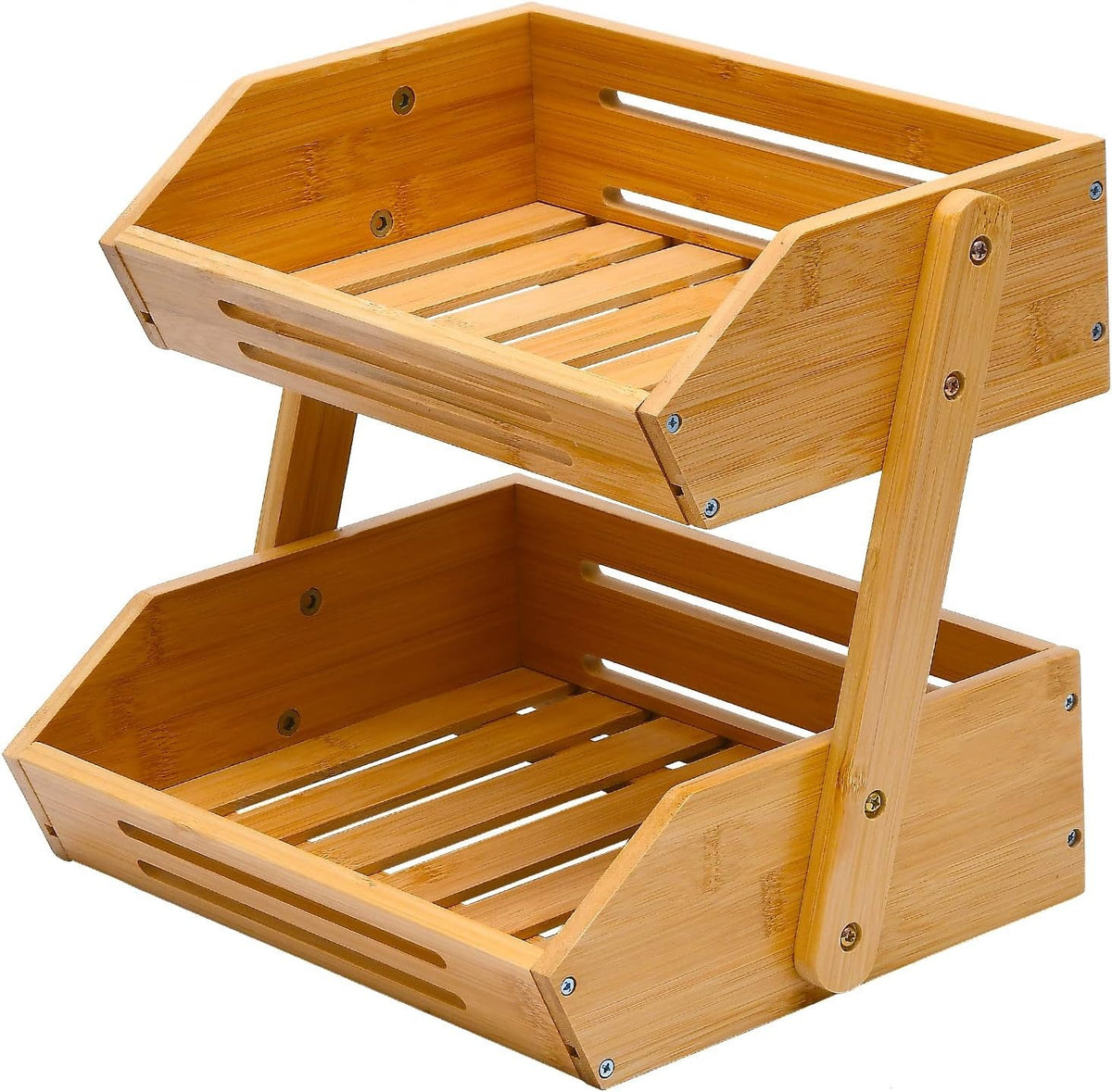 2-Tier Natural Bamboo Fruit Basket